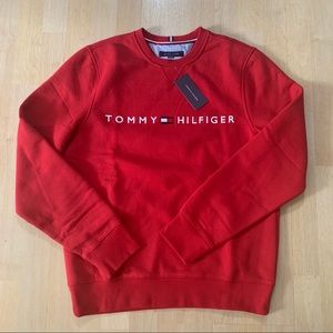 Tommy Hilfiger Embroidered Red Sweatshirt Fleece